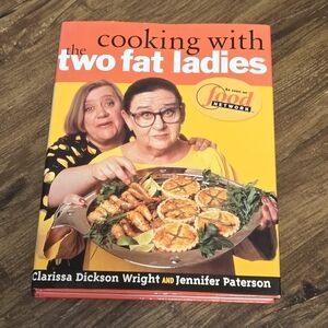Vintage 1996 Cooking with the Two Fat Ladies Cookbook The Food Network Hardcover